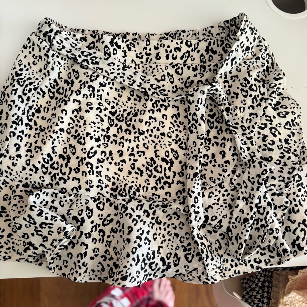 Leopard Print Ruffle Skirt